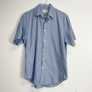 NEW Coastaoro Shirt Mens Small Blue Short Sleeve Shirt Button Up NWOT